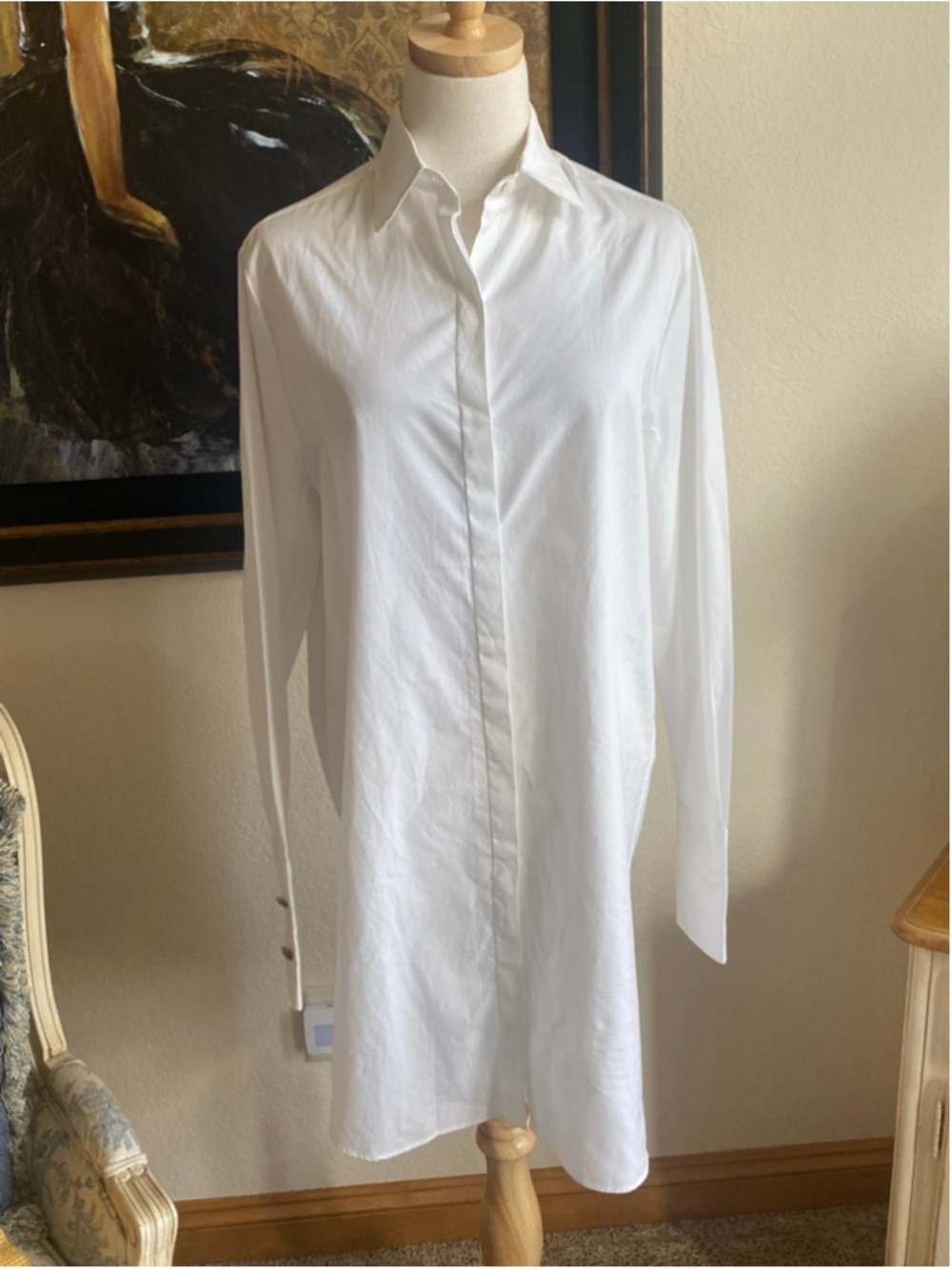 NWT RACIL White Poplin Oversized Button Down Shirt Dress Size M